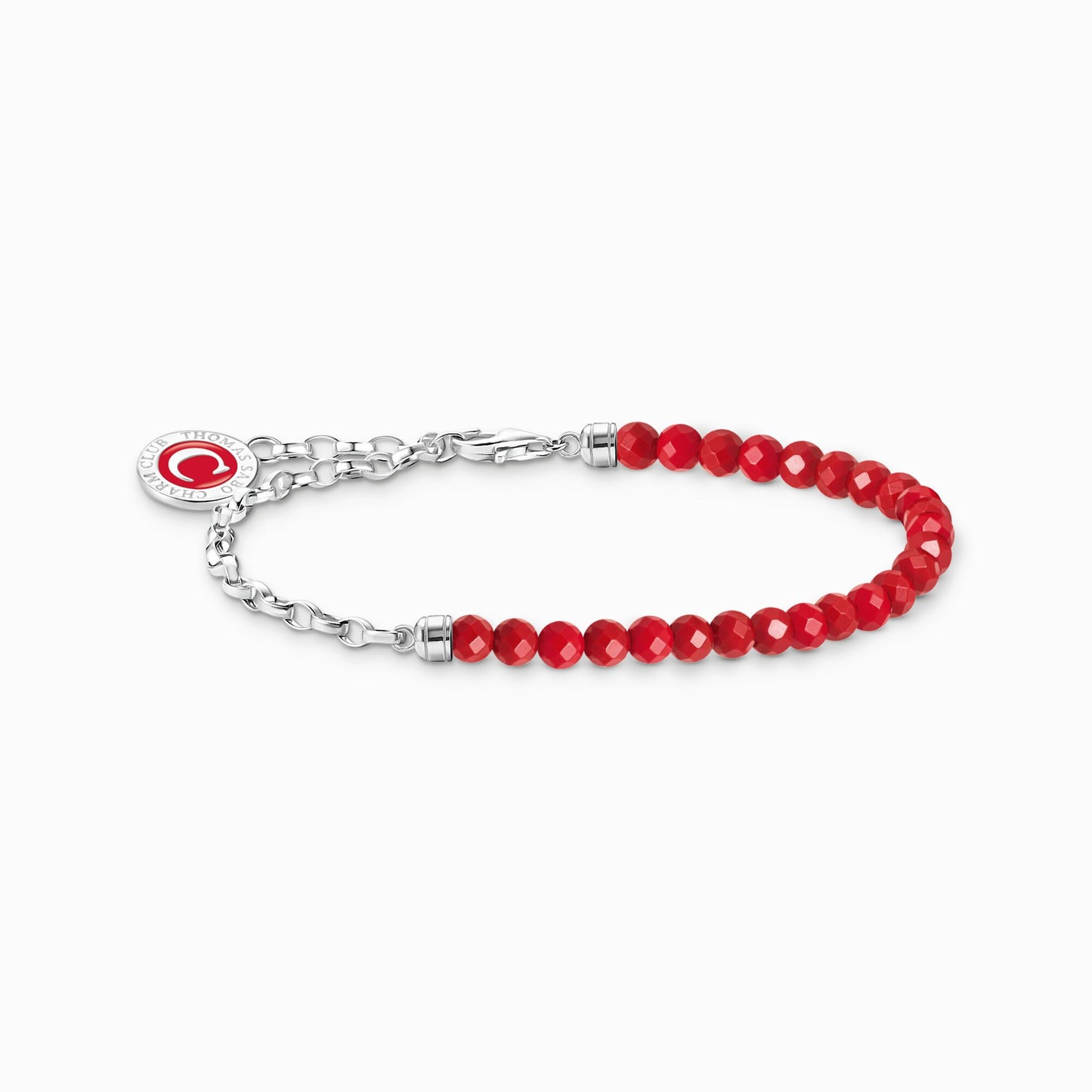 Thomas Sabo Silver Charm bracelet with red beads  A2130-007-10-L17