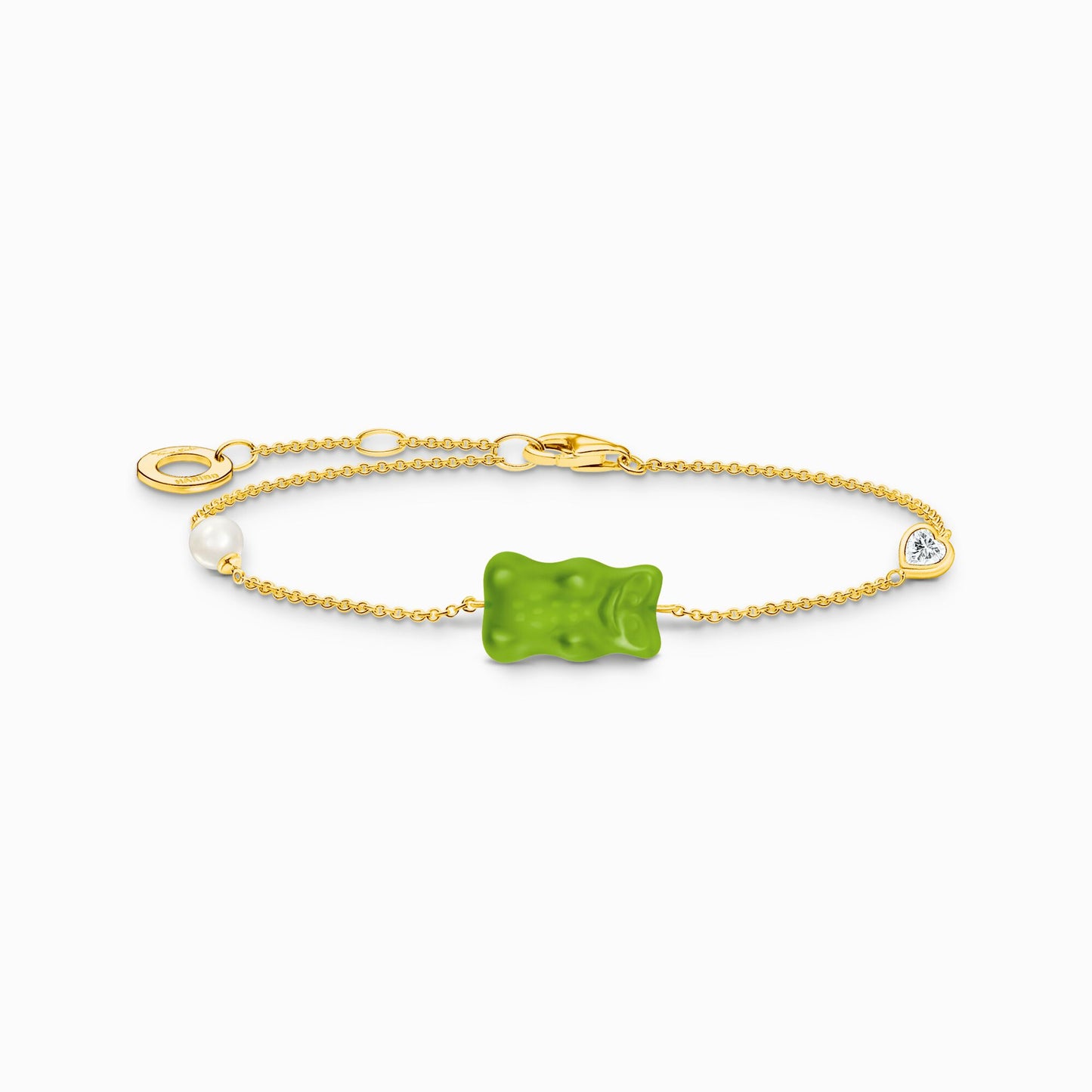 Thomas Sabo HARIBO Silver Gold-plated Bracelet with Green Goldbears, freshwater pearl & zirconia A2151-445-6