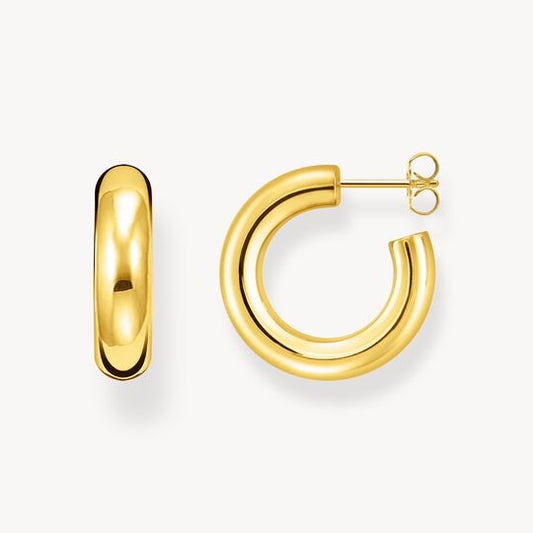 Thomas Sabo Sterling Silver Gold-Plated Small Chunky Hoop Earrings CR635-413-39