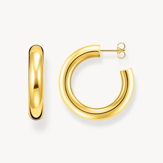 Thomas Sabo Sterling Silver Gold-Plated Medium Chunky Hoop Earrings CR636-413-39