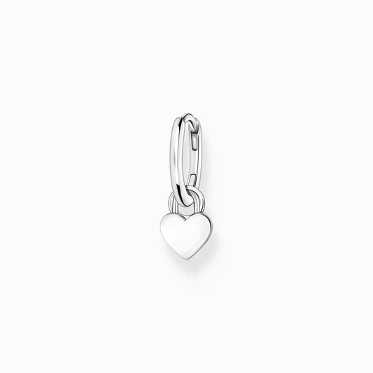 Thomas Sabo Single Hoop Earring With Heart Pendant Silver CR717-001-21