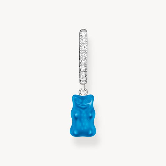 Thomas Sabo HARIBO Sterling Silver Single Hoop Earring with Blue Goldbears & Zirconia CR726-052-1