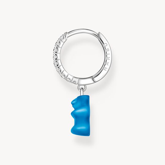 Thomas Sabo HARIBO Sterling Silver Single Hoop Earring with Blue Goldbears & Zirconia CR726-052-1