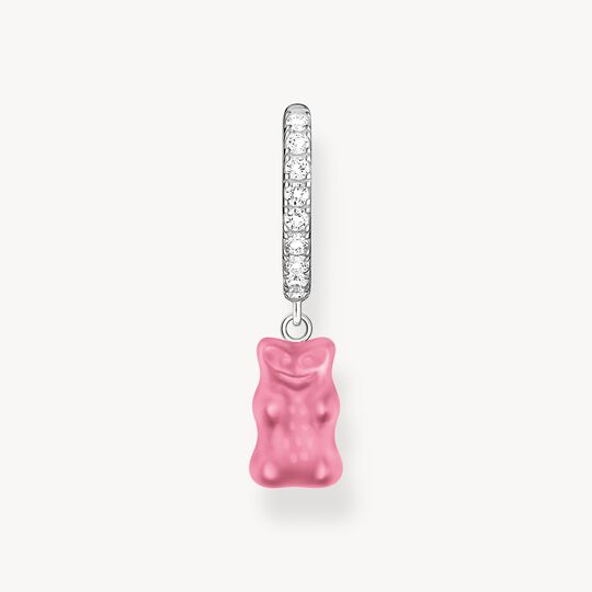 Thomas Sabo HARIBO Sterling Silver Single Hoop Earring with Pink Goldbears & Zirconia CR726-052-9