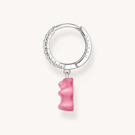 Thomas Sabo HARIBO Sterling Silver Single Hoop Earring with Pink Goldbears & Zirconia CR726-052-9