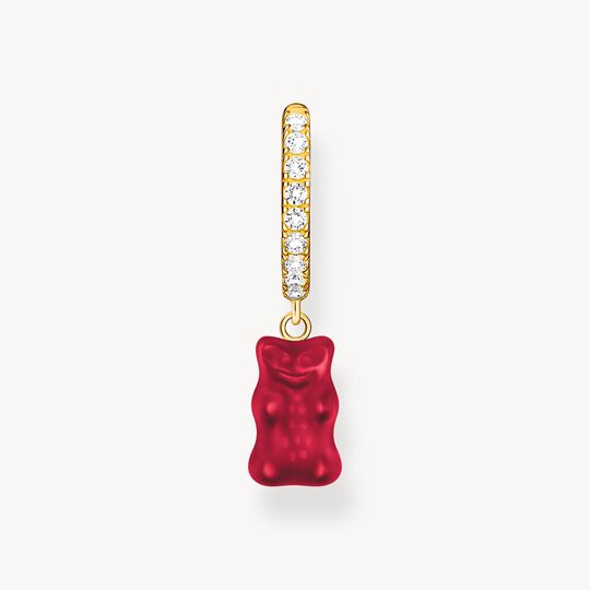 Thomas Sabo HARIBO Sterling Silver Gold-Plated Single Hoop Earring with Red Goldbears & Zirconia CR726-414-10