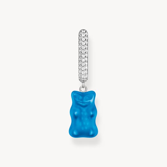 Thomas Sabo HARIBO Sterling Silver Single Hoop Earring Medium Sized with Blue Goldbears CR727-052-1