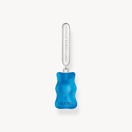Thomas Sabo HARIBO Sterling Silver Single Hoop Earring Medium Sized with Blue Goldbears CR727-052-1