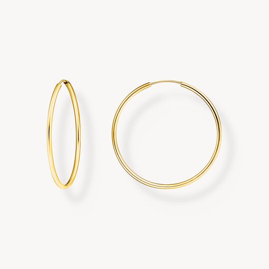 Thomas Sabo Sterling Silver Gold-Plated Medium Hoop Earrings CR729-413-39