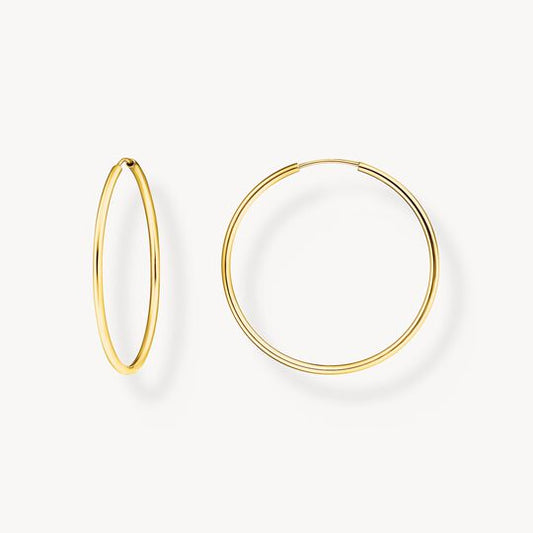 Thomas Sabo Sterling Silver Gold-Plated Medium Hoop Earrings CR729-413-39