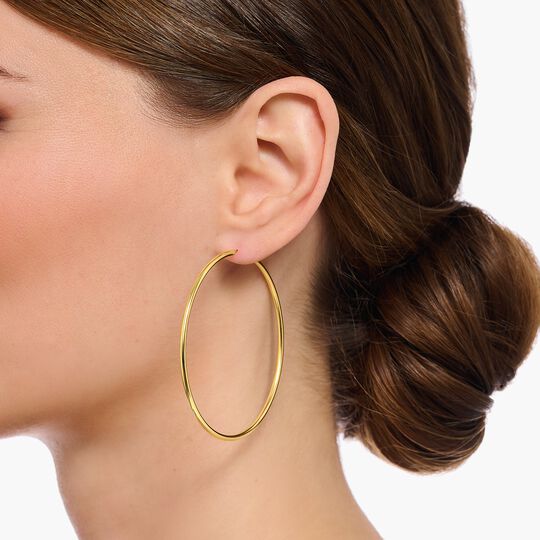 Thomas Sabo Sterling Silver Gold-Plated Big Hoop Earrings CR729-413-39