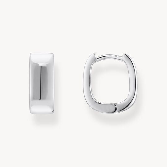 Thomas Sabo Sterling Silver Small Hoop Earrings in Angular Shape CR743-001-21