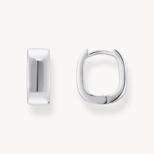 Thomas Sabo Sterling Silver Small Hoop Earrings in Angular Shape CR743-001-21