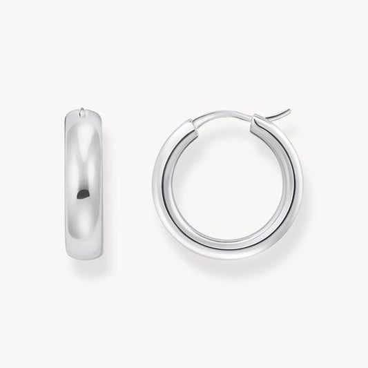 Thomas Sabo Sterling Silver Medium-Sized Hoop Earrings in Chunky Design CR746-001-21