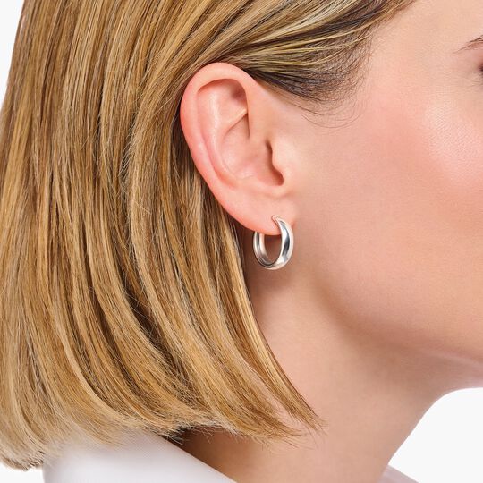 Thomas Sabo Sterling Silver Medium-Sized Hoop Earrings in Chunky Design CR746-001-21
