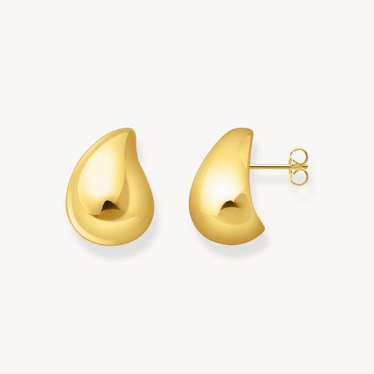 Thomas Sabo Sterling Silver Gold-Plated Earrings in Organic Drop-Shape H2299-413-39