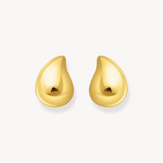 Thomas Sabo Sterling Silver Gold-Plated Earrings in Organic Drop-Shape H2299-413-39
