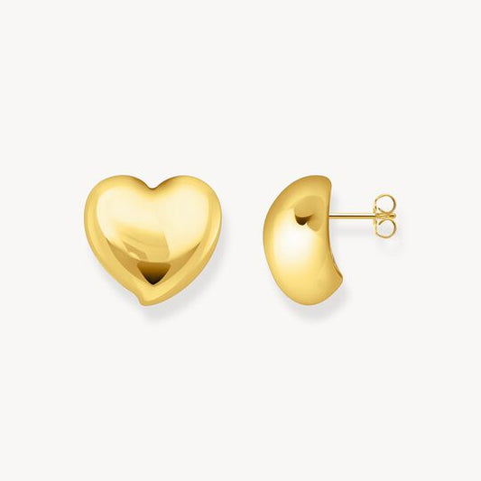 Thomas Sabo Sterling Silver Gold-Plated Earrings in Heart-Shape H2302-413-39