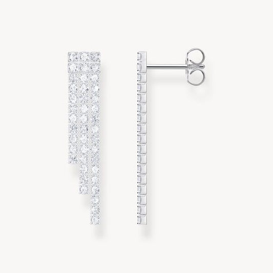 Thomas Sabo Sterling Silver Earrings in Waterfall Design with White Zirconia H2309-051-14