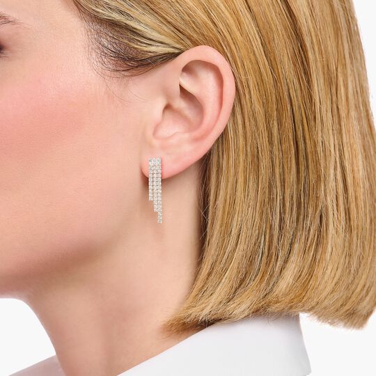 Thomas Sabo Sterling Silver Earrings in Waterfall Design with White Zirconia H2309-051-14