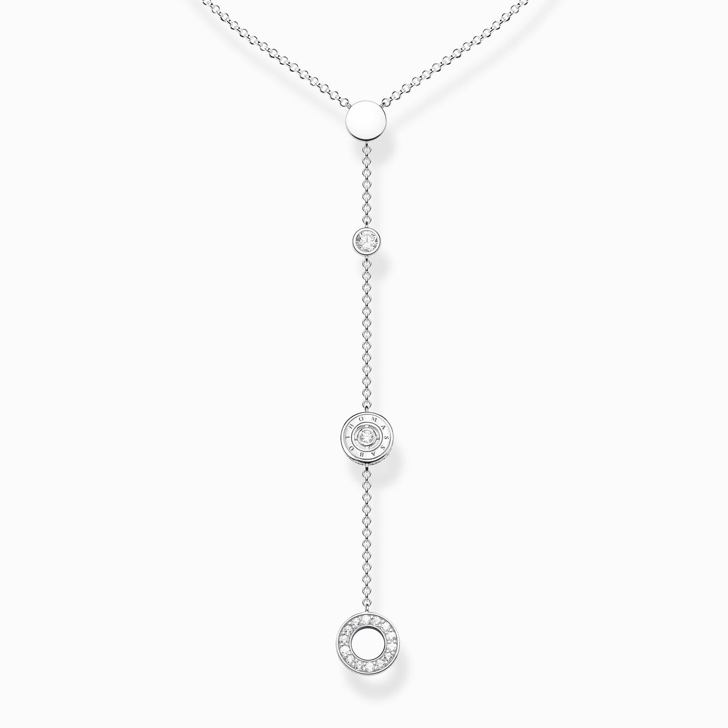 Thomas Sabo Necklace Circles With White Stones Silver KE1879-051-14
