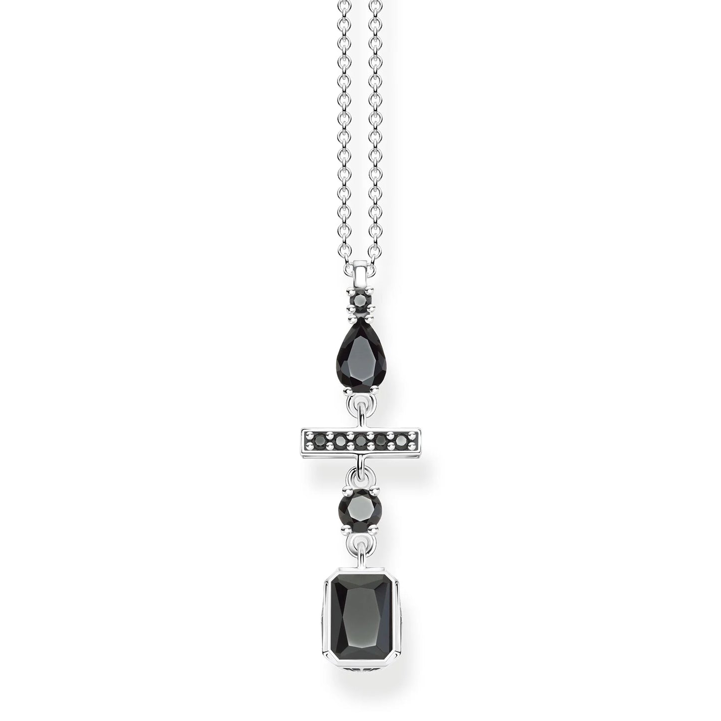 Thomas Sabo Silver Black Mix of Shapes Necklace KE1892-643-11-l45v