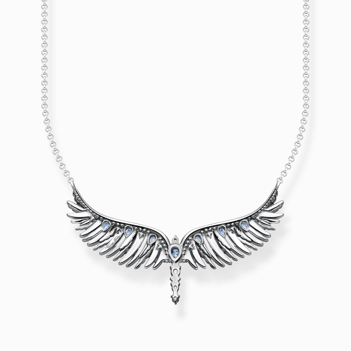 Thomas Sabo Silver Necklace phoenix wing with blue stones KE2167-644-1-L45V