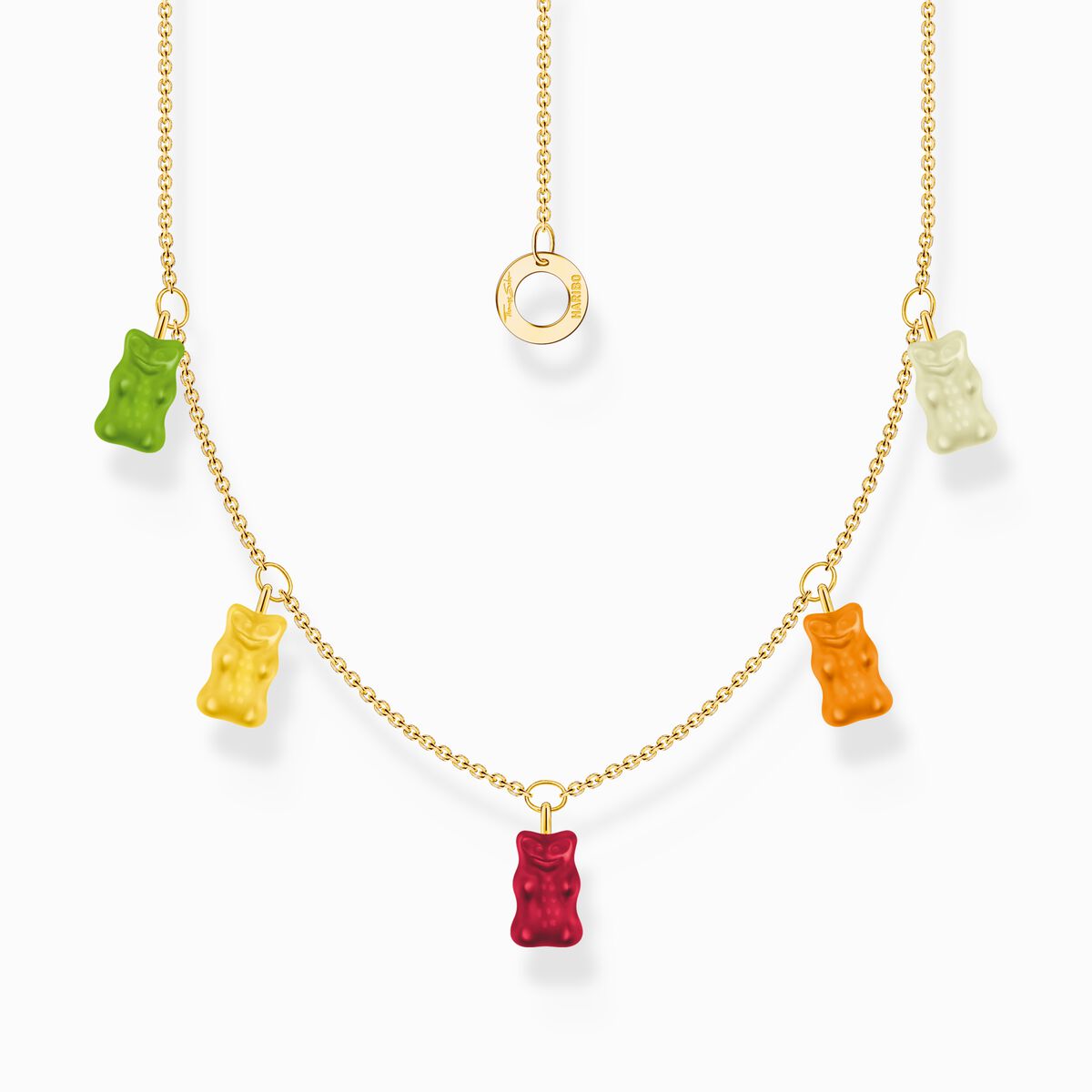 Thomas Sabo HARIBO Silver Gold-plated necklace with 5 colourful goldbears KE2205-413-7