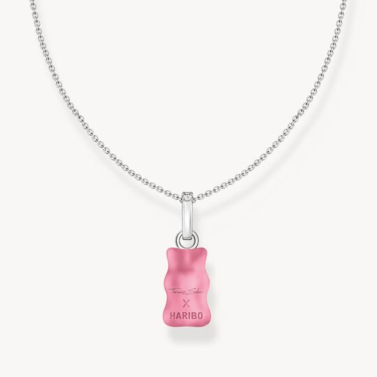 Thomas Sabo HARIBO Silver Necklace with Pink Goldbears Pendant and Zirconia KE2209-052-9
