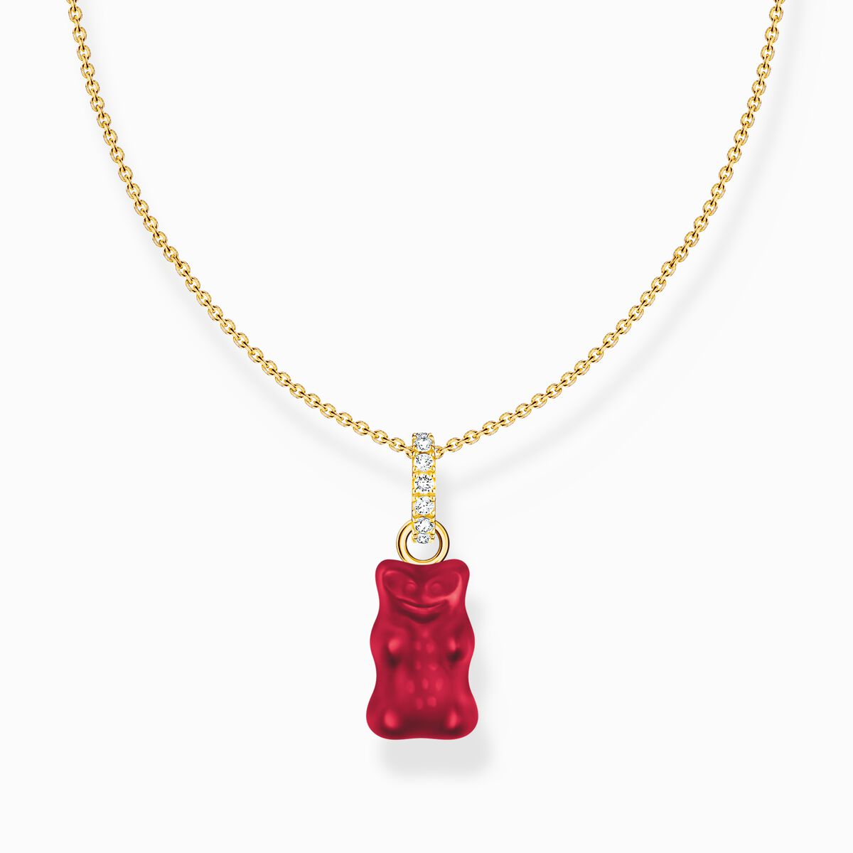 Thomas Sabo HARIBO Silver Gold-plated necklace with red goldbears pendant and zirconia KE2209-414-10