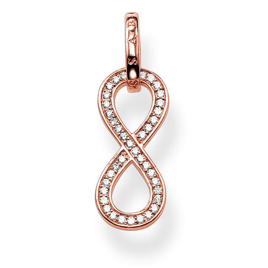 Thomas Sabo Sterling Silver Rose Gold Plated Zirconia filigree THE ETERNITY OF LOVE Infinity Pendant PE672-416-14