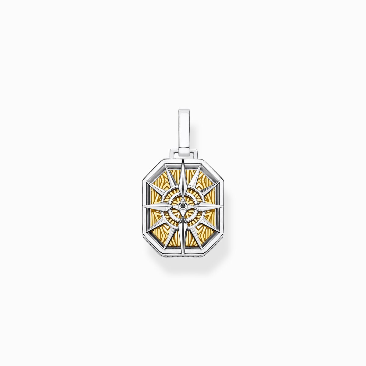 Thomas Sabo Sterling Silver Pendant Compass 18k Yellow Gold Plating PE867-849-7