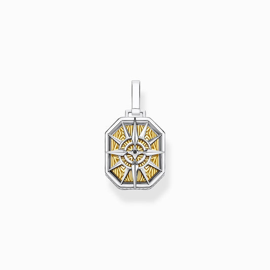 Thomas Sabo Sterling Silver Pendant Compass 18k Yellow Gold Plating PE867-849-7