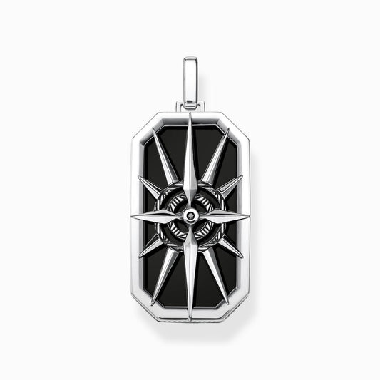 Thomas Sabo Sterling Silver Pendant Compass Star Black PE869-641-11