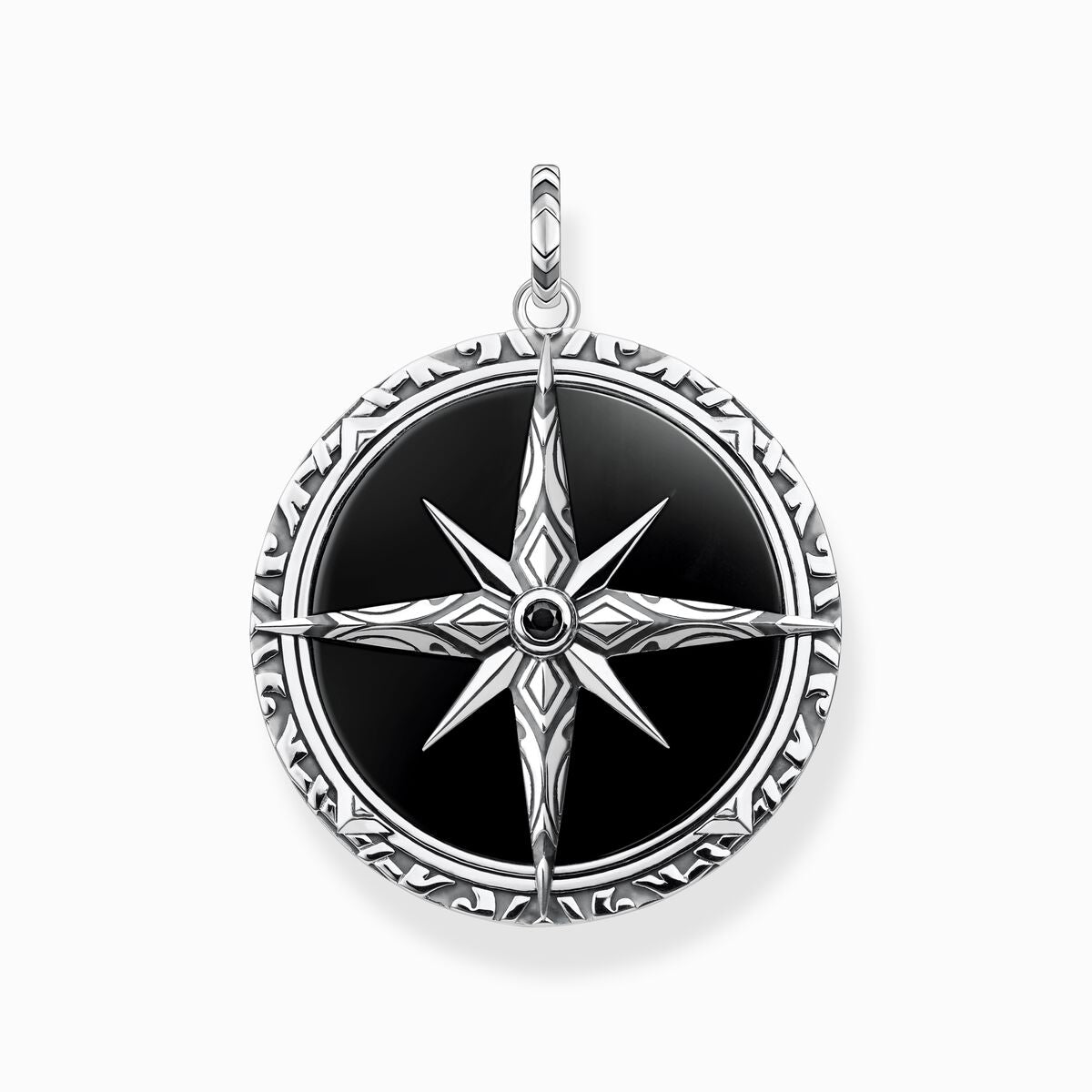 Thomas Sabo Sterling Silver Blackened Elements of Nature Pendant with Onyx Inlay PE935-641-11