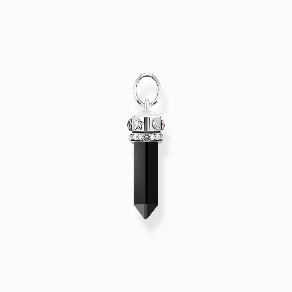 Thomas Sabo Sterling Silver Blackened Pendant with Onyx in Hexagon-Shape and Stones PE955-641-11