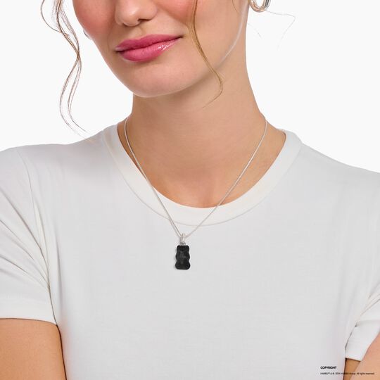 Thomas Sabo HARIBO Sterling Silver Large Pendant with Black Goldbears & Zirconia PE967-052-11
