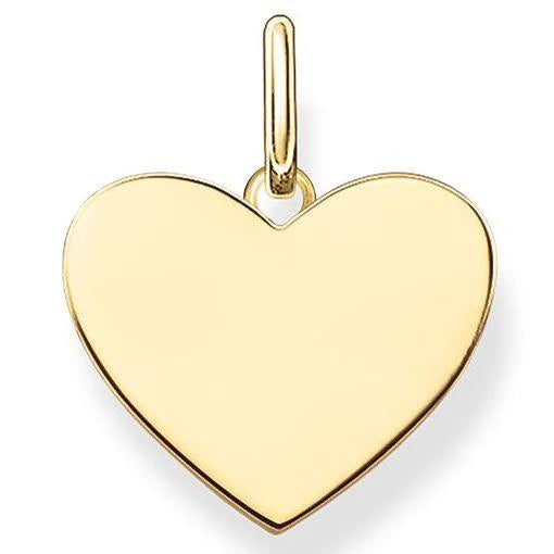 Thomas Sabo Silver Gold Plated Heart Small Disc Pendant LBPE0002-413-12
