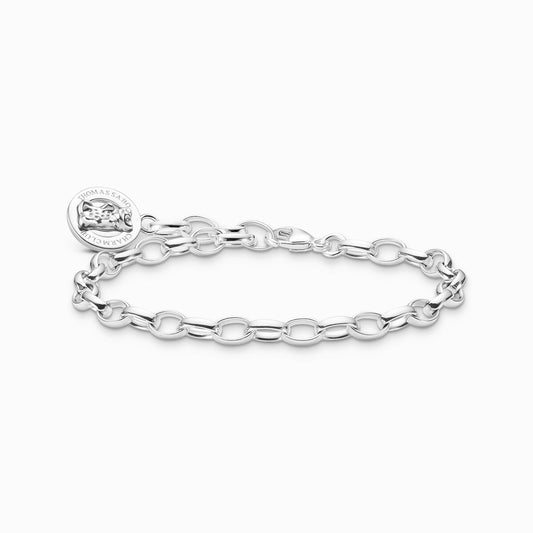 Thomas Sabo Silver Charm Bracelet with goldbears logo ring X0291-001-21