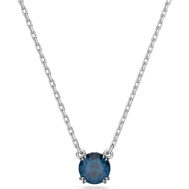 Swarovski Constella Pendant, Round Cut, Blue, Rhodium Plated 5639754