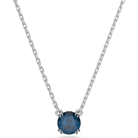 Swarovski Constella Pendant, Round Cut, Blue, Rhodium Plated 5639754