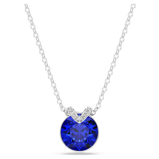 Swarovski Bella V Pendant Round Cut, Blue, Rhodium Plated 5724286