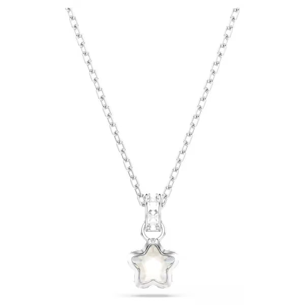 Swarovski Chroma Pendant Necklace Mixed cuts, Star, White, Rhodium plated 5759678