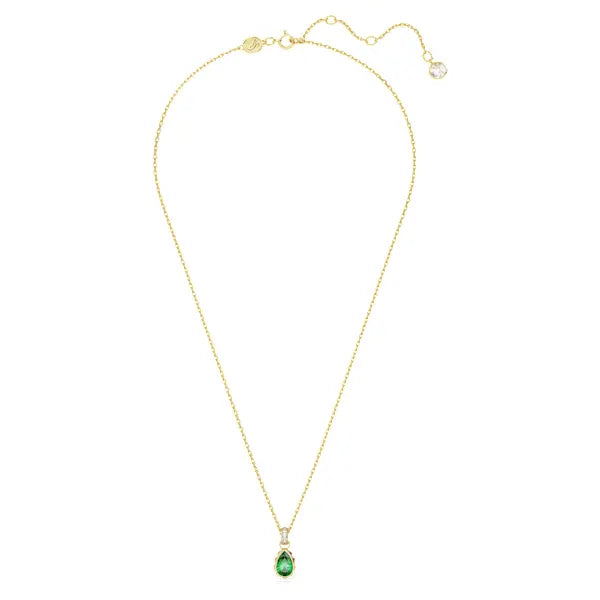 Swarovski Chroma pendant Pear cut, Green, Gold-tone plated 5648751