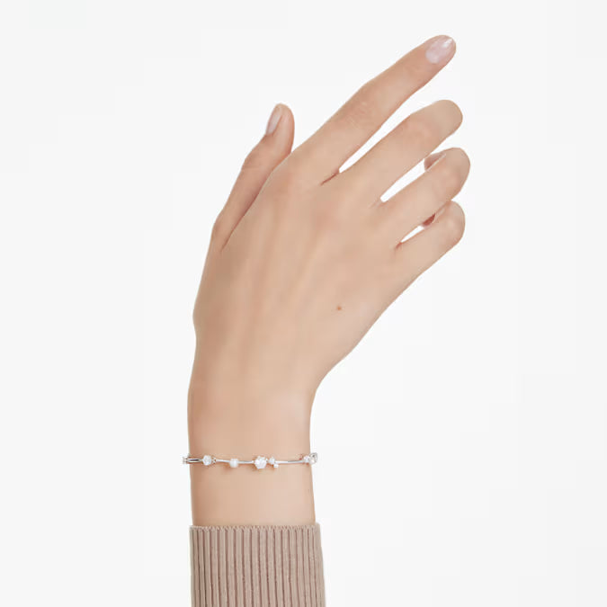 Swarovski Constella Bracelet Crystal Pearl, Round Cuts, White, Rhodium Plated 5707511