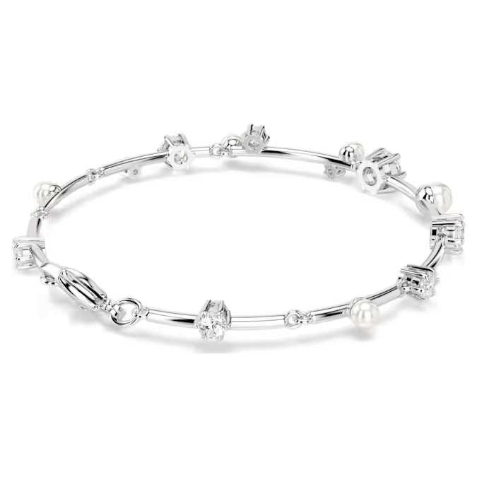 Swarovski Constella Bracelet Crystal Pearl, Round Cuts, White, Rhodium Plated 5707511