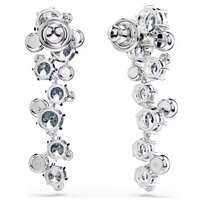 Swarovski Constella Drop Earrings Mixed Cuts, White, Rhodium Plated 5732252