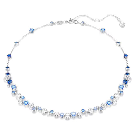 Swarovski Constella necklace Mixed cuts, Blue, Rhodium plated 5732255