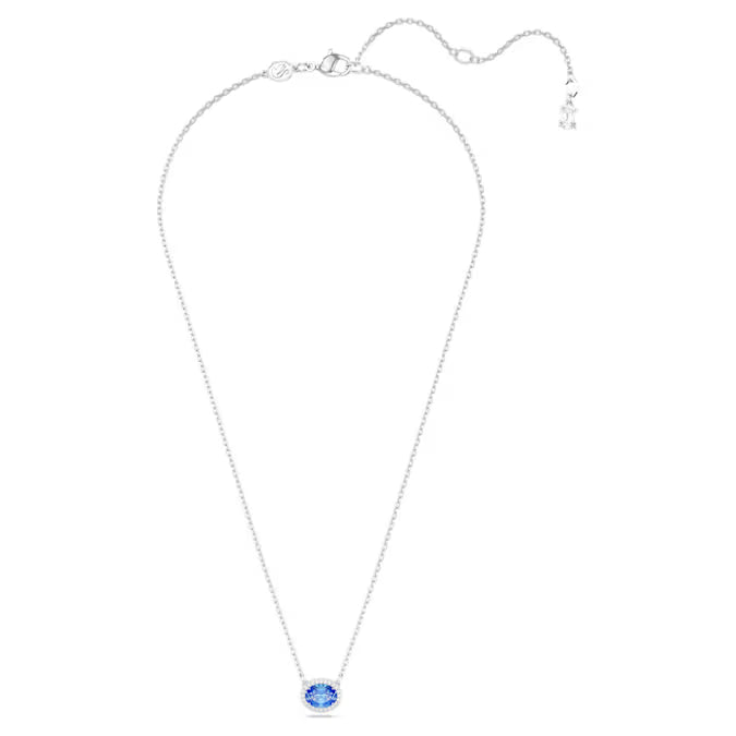 Swarovski Constella necklace Oval cut, Blue, Rhodium plated 5671809