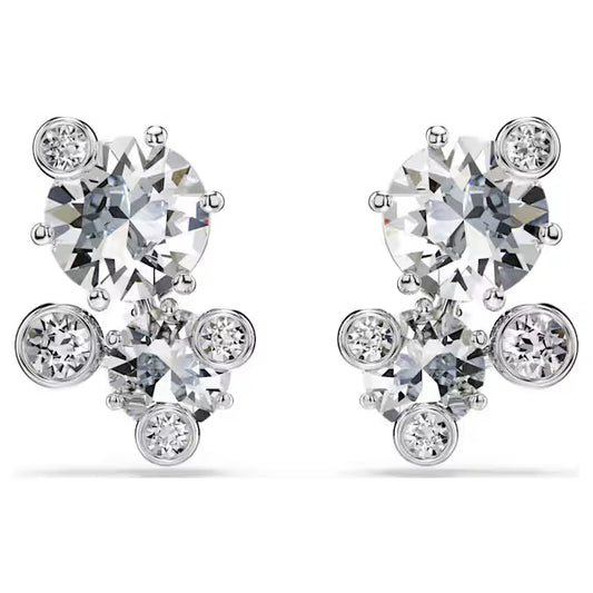 Swarovski Constella Stud Earrings Round Cut, White, Rhodium Plated 5732253